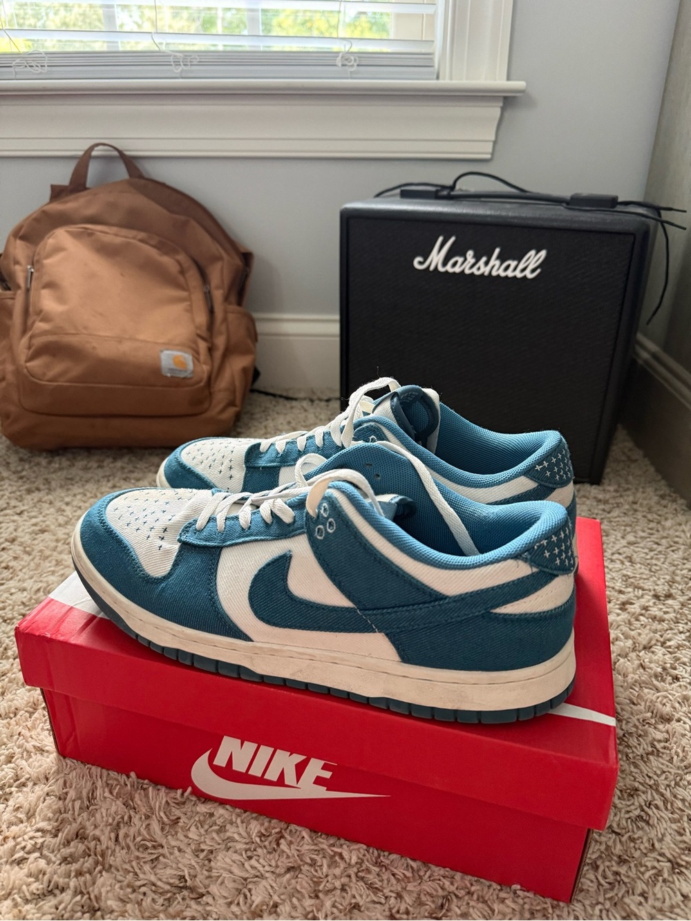 Nike Dunk Low Sashiko Industrial Blue Denim Blue White